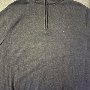 Tommy Hilfiger Gray Quarter-Zip Sweater